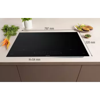 Επαγωγική εστία Gorenje GI8432BSCWF, Μαύρο, Εντοιχιζόμενη, 60 cm, επαγωγική εστία ζωνών, υαλοκεραμική, 4 ζώνη(-ες)