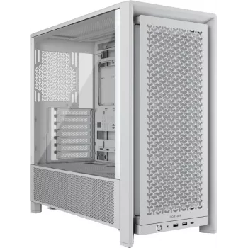Κουτί PC CORSAIR FRAME 4000D RS Midi Tower Λευκό — ATX, tempered glass, 3x120mm ανεμιστήρες εμπρός, υποστηρίζει ψυγεία 360/240/140mm