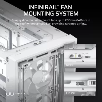 Κουτί PC CORSAIR FRAME 4000D RS Midi Tower Λευκό — ATX, tempered glass, 3x120mm ανεμιστήρες εμπρός, υποστηρίζει ψυγεία 360/240/140mm