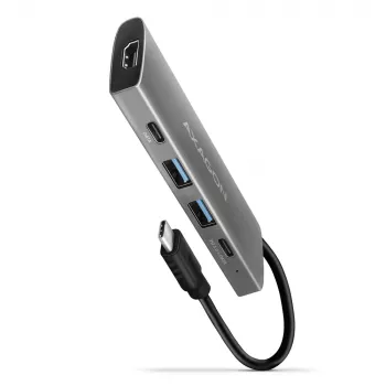 Axagon HMC-5G21 USB 10Gbps Hub, 2x USB-A, 2x USB-C, HDMI 4k/30Hz, PD 60W, καλώδιο USB-C