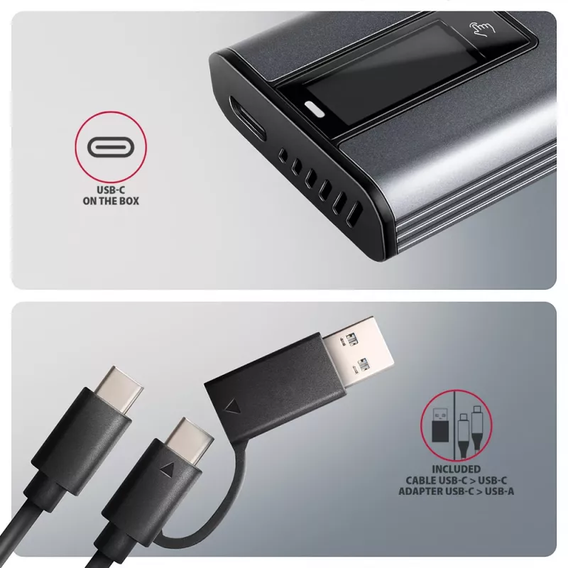 Axagon EEM2-SD2 USB-C 10Gbps - θήκη DISPLAY για M.2 NVMe & SATA SSD