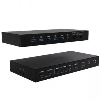 ITEC i-tec USB-C KVM Dock PRO για τρεις hosts, Dual-Video, 2x Power Delivery (max. 92W), USB 3.2, 10 Gbit/s, Gigabit-Ethernet