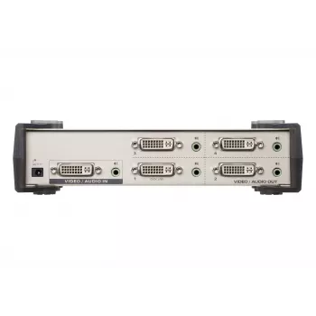 ATEN Διαχωριστής ήχου/εικόνας DVI 4 θυρών, DVI, 4x DVI-I, 1920 x 1200 Pixel, μαύρο, ασημί, μέταλλο, Full HD