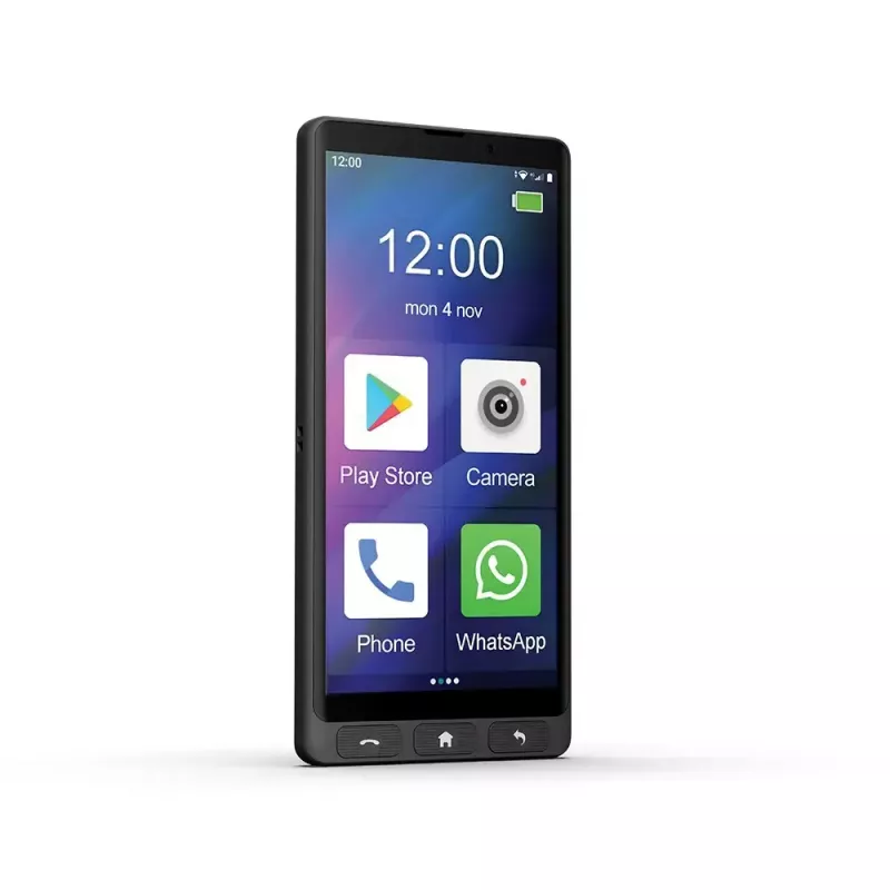 MAXCOM MS601 4G smartphone για ηλικιωμένους, 6 ιντσών, 4GB/64GB, Android 14, μαύρο