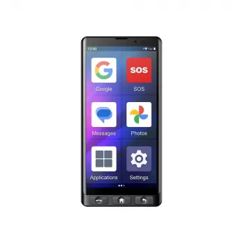 MAXCOM MS601 4G smartphone για ηλικιωμένους, 6 ιντσών, 4GB/64GB, Android 14, μαύρο