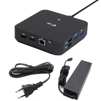 i-tec Σταθμός σύνδεσης USB-C DP Dual HDMI με Power Delivery 100 W + Φορτιστής universal 100 W