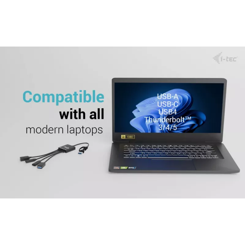 i-tec USB-C/USB-A Καλώδιο-HUB 4 Θύρες (2x USB-C, 2x USB-A)