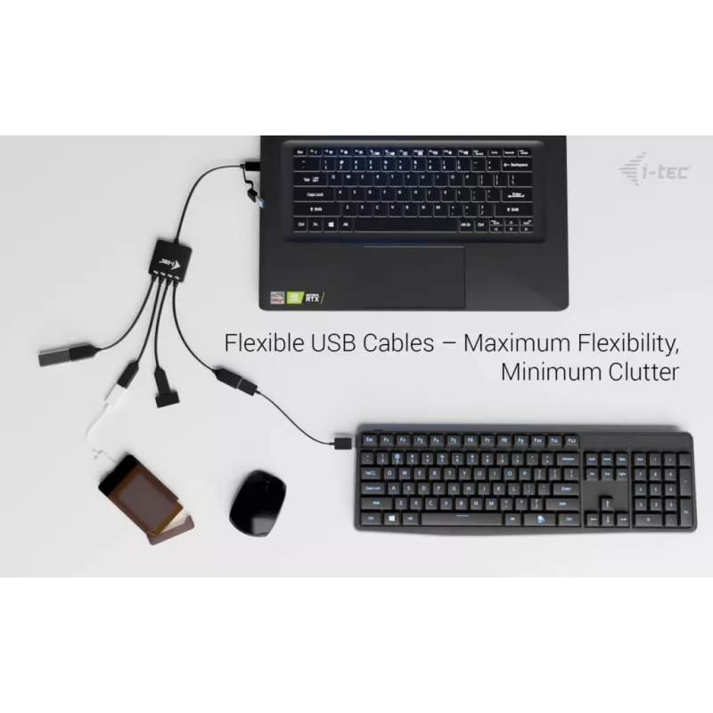 i-tec USB-C/USB-A Καλώδιο-HUB 4 Θύρες (2x USB-C, 2x USB-A)