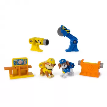 Σετ φιγούρων Usorteret Rubble & Wheeler Power Tool Pups με 2 εργαλεία και 2 εξαρτήματα κατασκευής, από 3 ετών