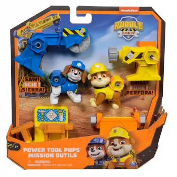 Σετ φιγούρων Usorteret Rubble & Wheeler Power Tool Pups με 2 εργαλεία και 2 εξαρτήματα κατασκευής, από 3 ετών