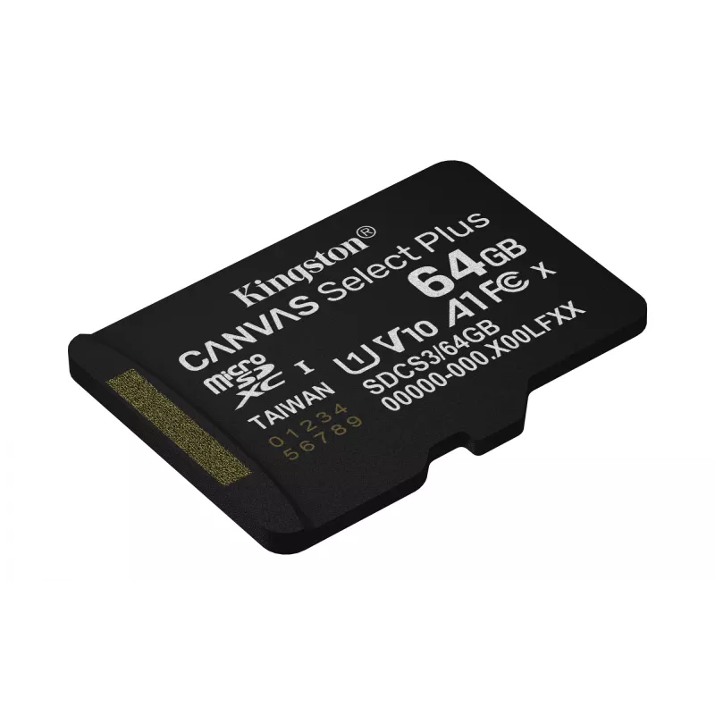 Kingston Technology 64GB micSDXC Canvas Select Plus Gen3 100R A1 μεμονωμένη συσκευασία χωρίς ADP