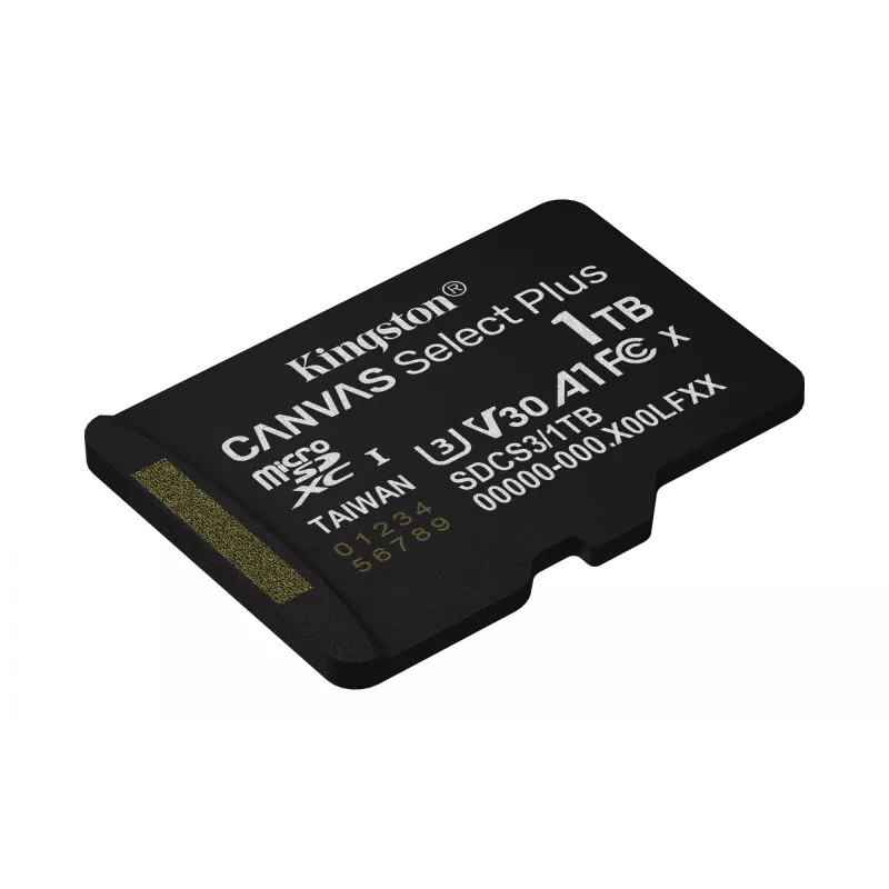 Kingston Technology 1TB micSDXC Canvas Select Plus Gen3 150R A1 μεμονωμένη συσκευασία χωρίς ADP
