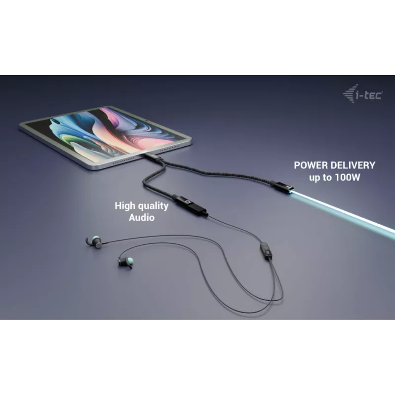 i-tec διαχωριστικό καλωδίου USB-C ήχου/δεδομένων + Power Delivery 100 W
