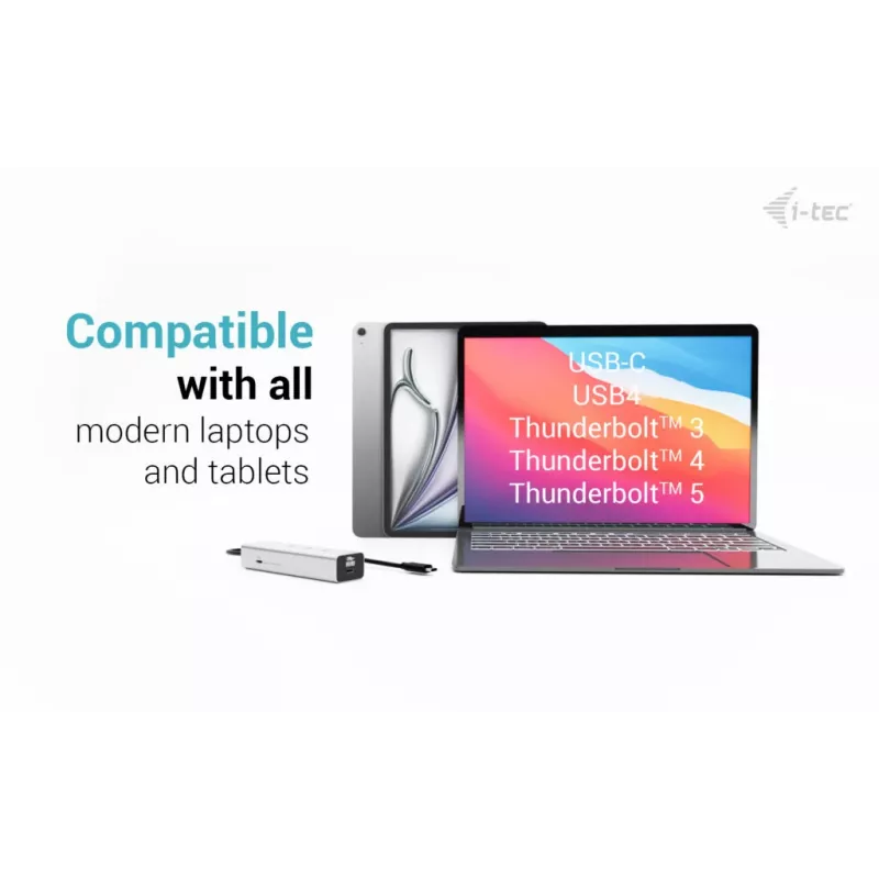 i-tec Metal USB-C Charging HUB 5 θυρών με USB-C Video 8K + Power Delivery 85W