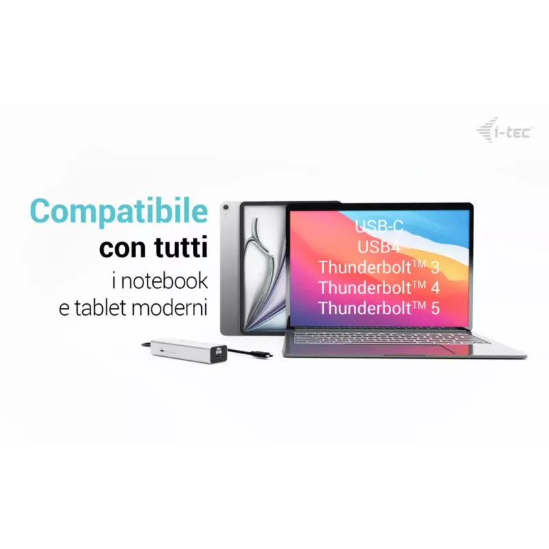 i-tec Metal USB-C Charging HUB 5 θυρών με USB-C Video 8K + Power Delivery 85W
