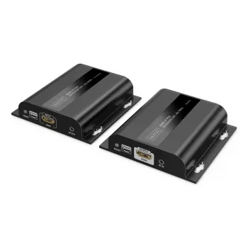 DIGITUS HDMI IP Extender Set - 4K/60Hz 120/200 m, PoE, ένα-προς-πολλά, CAT, μαύρο