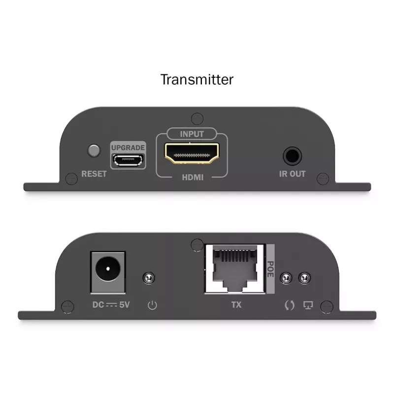 DIGITUS HDMI IP Extender Set - 4K/60Hz 120/200 m, PoE, ένα-προς-πολλά, CAT, μαύρο