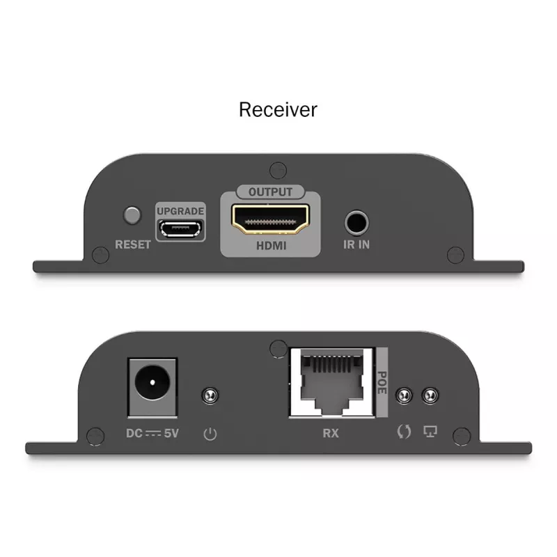 DIGITUS HDMI IP Extender Set - 4K/60Hz 120/200 m, PoE, ένα-προς-πολλά, CAT, μαύρο