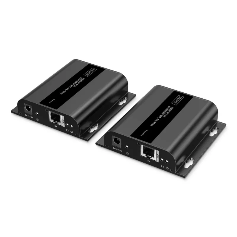 DIGITUS HDMI IP Extender Set - 4K/60Hz 120/200 m, PoE, ένα-προς-πολλά, CAT, μαύρο