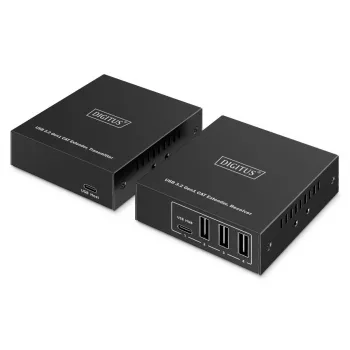 USB 3.2 Gen1 CAT-Extender της DIGITUS DA-73121 — 5 Gbit/s, 4 θύρες (3× USB-A, 1× USB-C), 100 m, τροφοδοσία DC