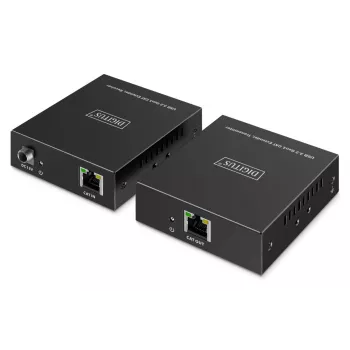 USB 3.2 Gen1 CAT-Extender της DIGITUS DA-73121 — 5 Gbit/s, 4 θύρες (3× USB-A, 1× USB-C), 100 m, τροφοδοσία DC