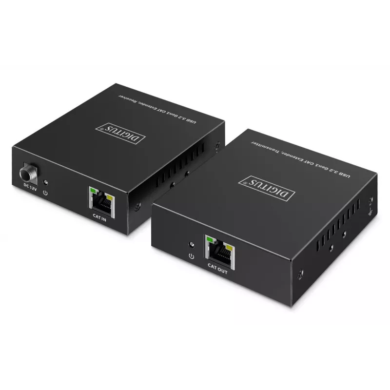 USB 3.2 Gen1 CAT-Extender της DIGITUS DA-73121 — 5 Gbit/s, 4 θύρες (3× USB-A, 1× USB-C), 100 m, τροφοδοσία DC
