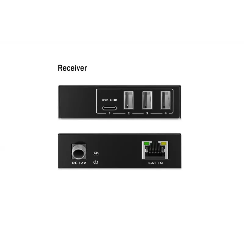 USB 3.2 Gen1 CAT-Extender της DIGITUS DA-73121 — 5 Gbit/s, 4 θύρες (3× USB-A, 1× USB-C), 100 m, τροφοδοσία DC