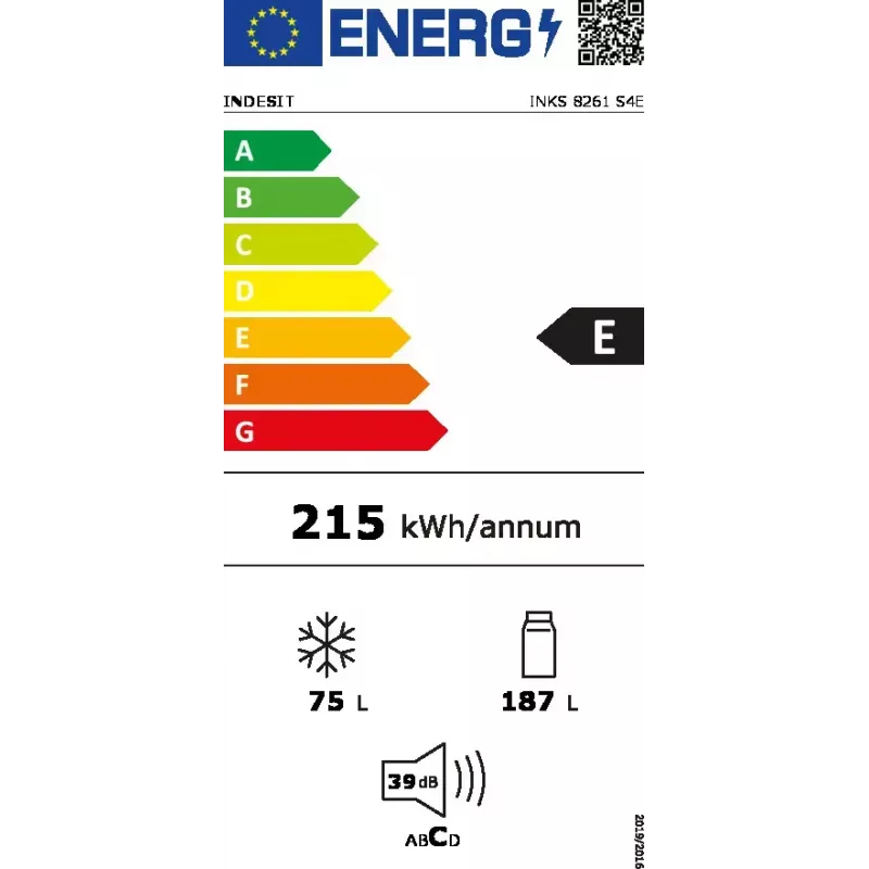 Ψυγείο Indesit INKS 8261 S4E ασημί 262 L E