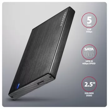Axagon EE25-XA6C Συμπαγές αλουμινένιο USB-C 5 Gbit/s – SATA 6G εξωτερικό κουτί για 2,5 ίντσες SSD/HDD