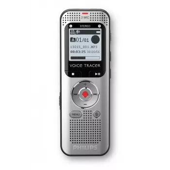 Συσκευή υπαγόρευσης Philips Voice Tracer DVT2015 Εσωτερική μνήμη Κάρτα Flash Ασημί 2370 h χρόνος εγγραφής