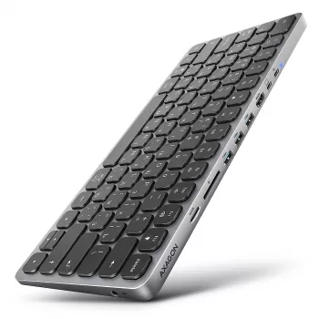 Axagon HMC-KB-CRL, Hub USB 5Gbps με πληκτρολόγιο, HDMI 4K/60Hz, 3x USB-A, SD/mSD, Ήχος, PD100, κυριλλική διάταξη