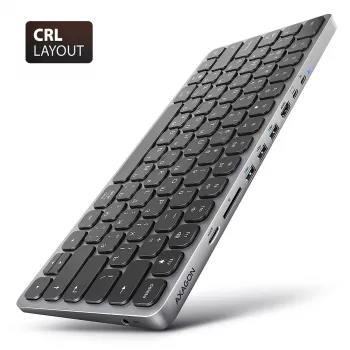 Axagon HMC-KB-CRL, Hub USB 5Gbps με πληκτρολόγιο, HDMI 4K/60Hz, 3x USB-A, SD/mSD, Ήχος, PD100, κυριλλική διάταξη