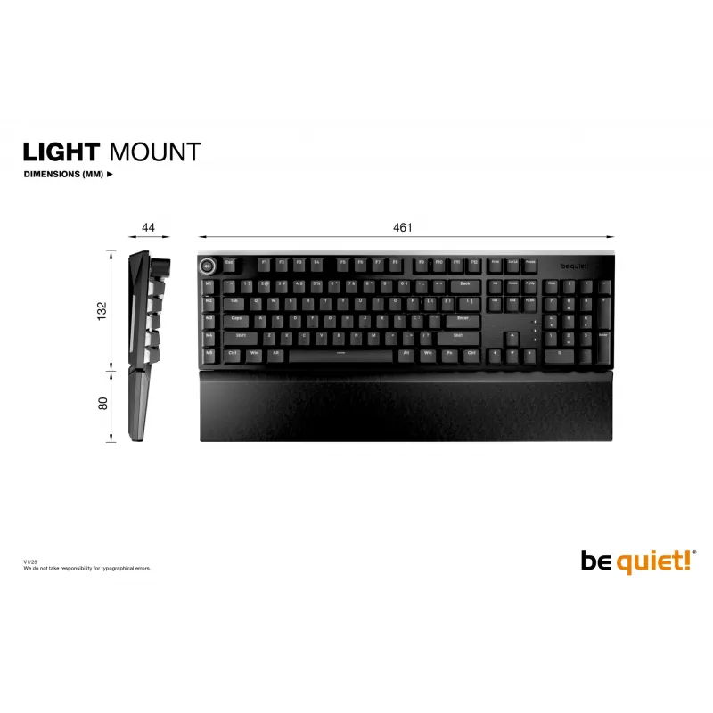 be quiet! Light Mount Silent Linear US ANSI Πληκτρολόγιο Gaming USB QWERTY US English Μαύρο
