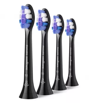 Κεφαλές οδοντόβουρτσας Philips HX6054/88 — συσκευασία 4 τεμ., εξαιρετικά μαλακές τρίχες, μαύρο