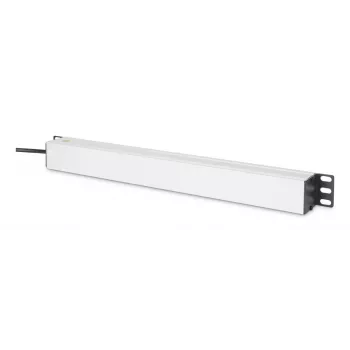 DIGITUS PDU - 1U αλουμινίου για rackmount 8x πρίζα CEE 7/7 1x πρίζα 10A βύσμα 250VAC 50/60Hz βύσμα IEC C14 ασφάλεια