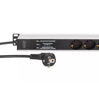 DIGITUS PDU - αλουμινίου για τοποθέτηση σε rack φίλτρο συχνότητας 2 m 16 A 3600 W 230 V AC 50/60 Hz 7x ασφαλείας 2x πρίζα