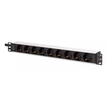 DIGITUS PDU - 1U αλουμινίου για rackmount 8x πρίζα σούκο 1x έξοδος 16A 230VAC 50/60Hz βύσμα IEC C20
