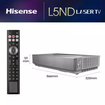 Τηλεόραση προβολής Hisense 120L5ND Προβολέας υπερ-μικρής απόστασης 2700 ANSI Lumen DLP UHD 4K (3840x2160) μαύρο, ασημί 3D