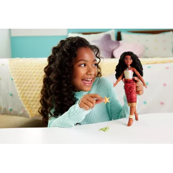 Disney Vaiana 2 Παιχνίδι, Πλωτή Tautai Vaiana Κούκλα μόδας με 2 αξεσουάρ & μπλούζα που αλλάζει χρώμα