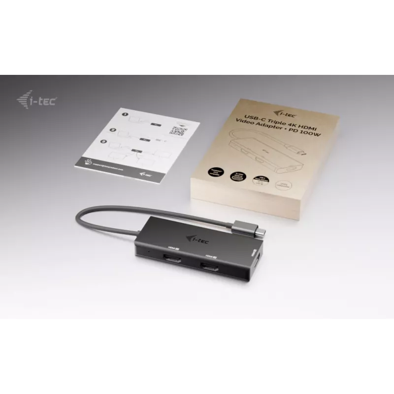 i-tec USB-C Triple 4K HDMI Προσαρμογέας βίντεο, Power Delivery 100W