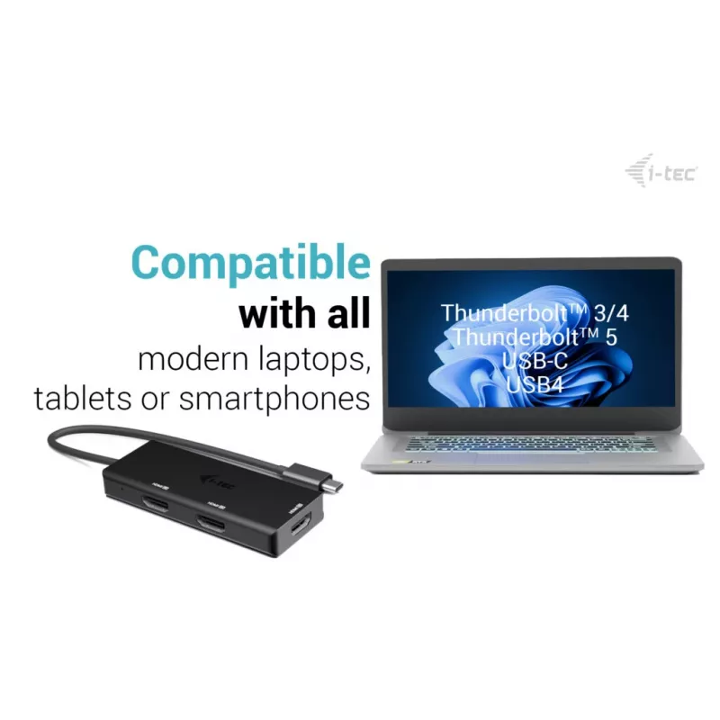 i-tec USB-C Triple 4K HDMI Προσαρμογέας βίντεο, Power Delivery 100W