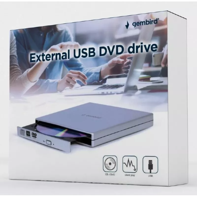 GEMBIRD Εξωτερικός οδηγός USB-DVD, Ασημί