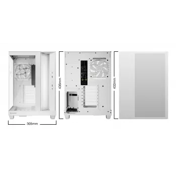 Κουτί υπολογιστή be quiet Light Base 500 LX White Midi Tower ATX/PS2-υποστήριξη τροφοδοτικού 3x120 mm μπροστά 1x120 mm πίσω υποστηρίζει μονάδες 2,5/3,5 ιντσών 305×436×432 mm
