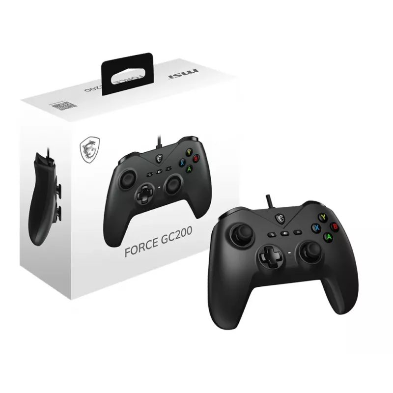 Χειριστήριο gaming MSI FORCE GC200 μαύρο USB gamepad αναλογικό / ψηφιακό Android, PC
