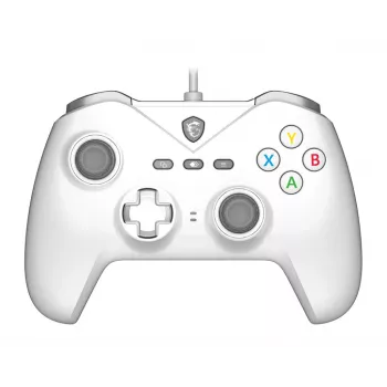 Ενσύρματο χειριστήριο gaming USB MSI FORCE GC200 WHITE — εργονομικός σχεδιασμός, ενσύρματη σύνδεση