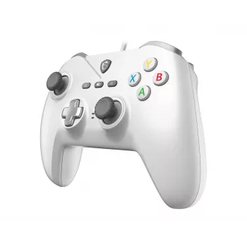 Ενσύρματο χειριστήριο gaming USB MSI FORCE GC200 WHITE — εργονομικός σχεδιασμός, ενσύρματη σύνδεση