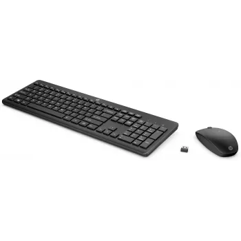 HP 230 Ασύρματο σετ ποντικιού και πληκτρολογίου, Full-Size (100%), Wireless, RF Wireless, μεμβράνης, μαύρο, με ποντίκι