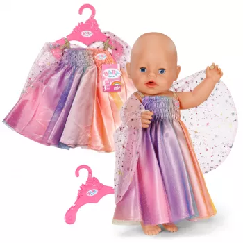 Φόρεμα κούκλας ZAPF BABY born Rainbow νυχτικό για 3–12 ετών, υφασμάτινο, πολύχρωμο, πτυσσόμενο