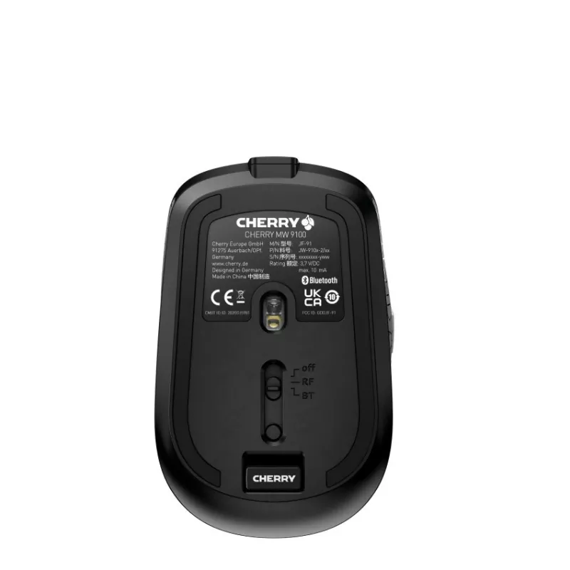 CHERRY MW 9100 Ποντίκι Γραφείου Αμφίχειρο RF Wireless + Bluetooth 2400 DPI