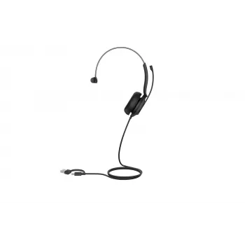 Yealink UH35 Mono UC USB-C/A Headset, ενσύρματο, 20–20000 Hz, κλήσεις/μουσική, 96,5 g, Headset, Μαύρο